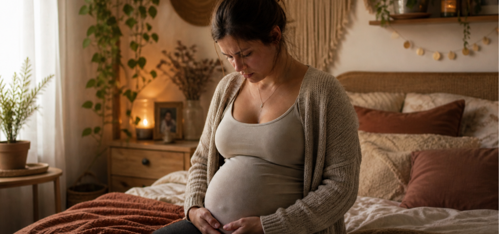femme enceinte inquiète